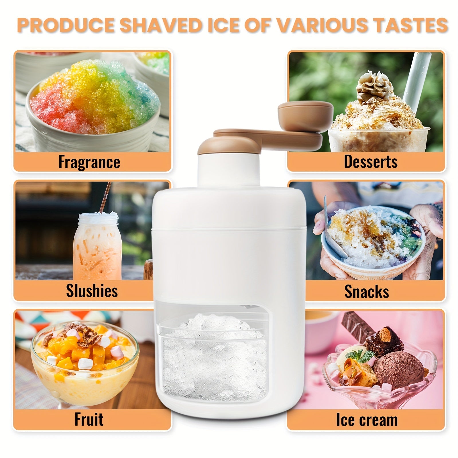 1pc Ice Shaver And Snow Cone Machine, Portable Ice Crusher And Shaved Ice Machine With Free Ice Cube Trays, BPA Free