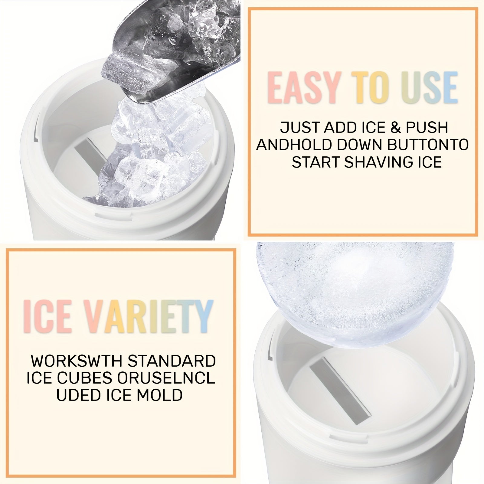 1pc Ice Shaver And Snow Cone Machine, Portable Ice Crusher And Shaved Ice Machine With Free Ice Cube Trays, BPA Free