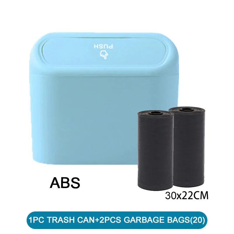 Car Trash Can (with Lid) Contains 60 (300) Garbage Bags, Small Car Trash Can, Leak-proof Mini Car Accessories