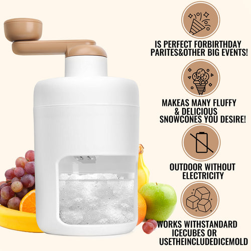 1pc Ice Shaver And Snow Cone Machine, Portable Ice Crusher And Shaved Ice Machine With Free Ice Cube Trays, BPA Free