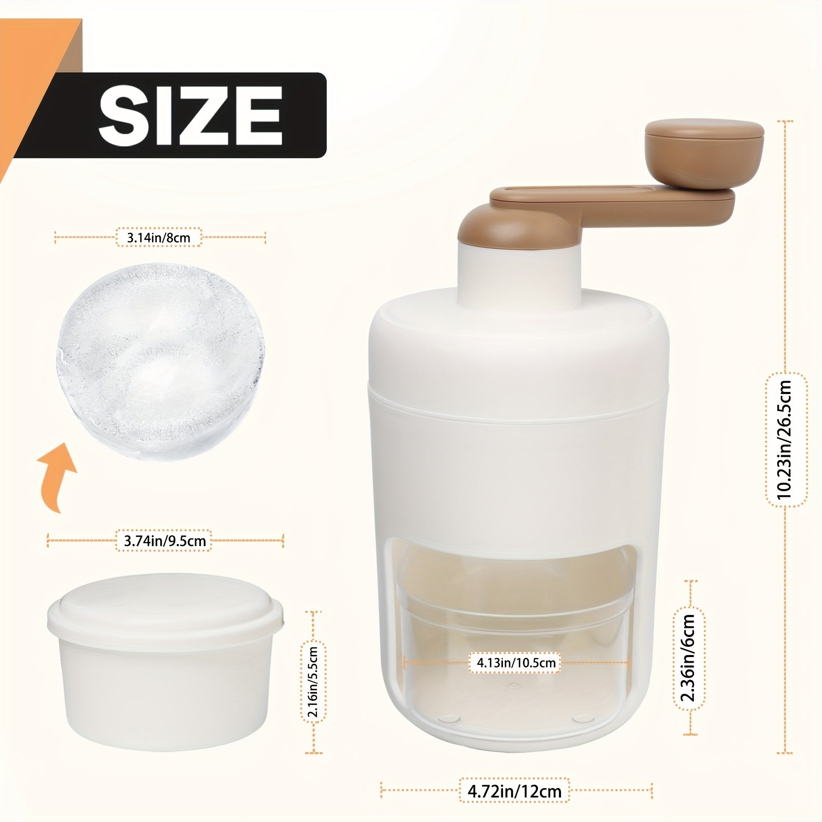 1pc Ice Shaver And Snow Cone Machine, Portable Ice Crusher And Shaved Ice Machine With Free Ice Cube Trays, BPA Free